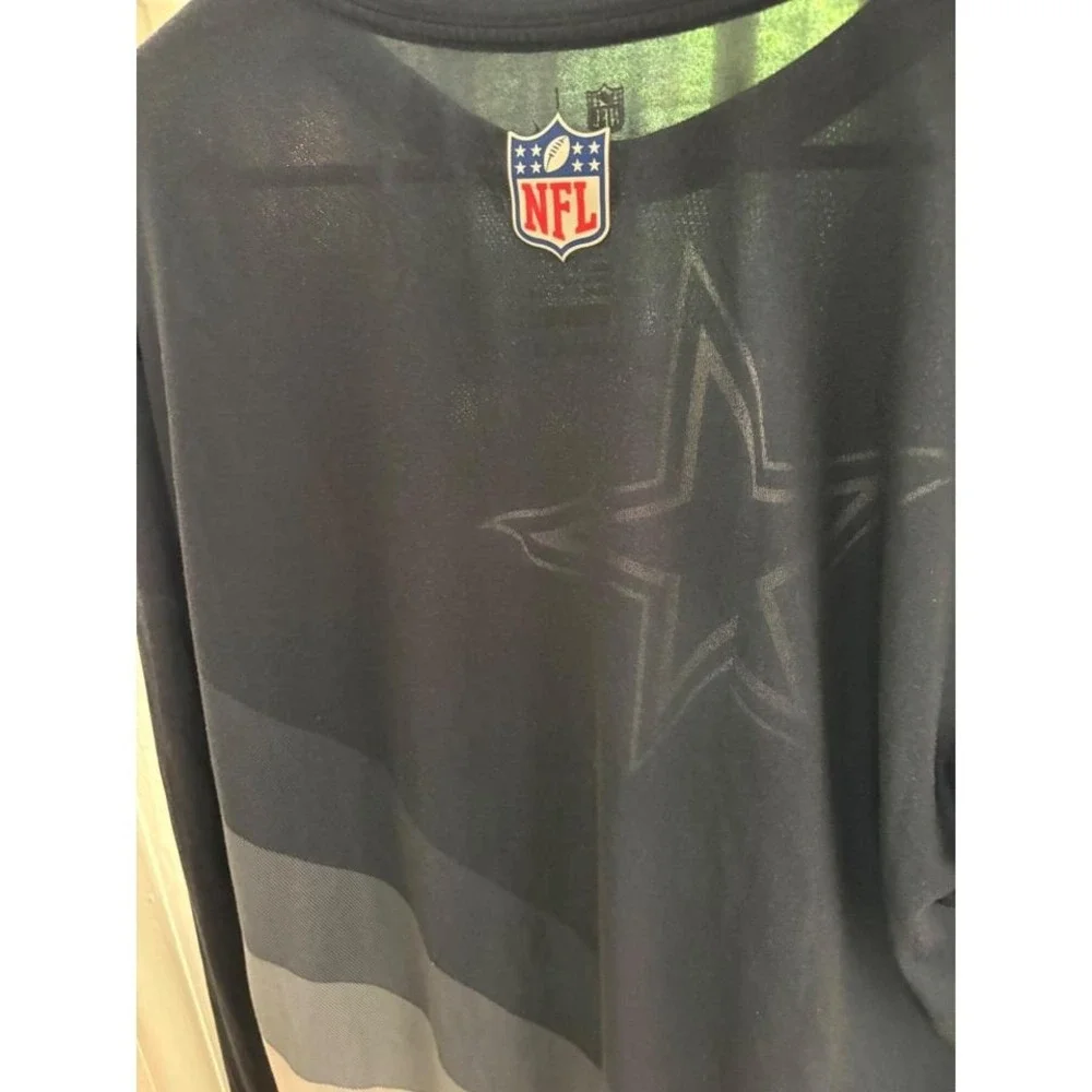 Nike Dallas Cowboys NFL Onfield Apparel Dri-FIT Long Sleeve Shirt Navy Mens XL